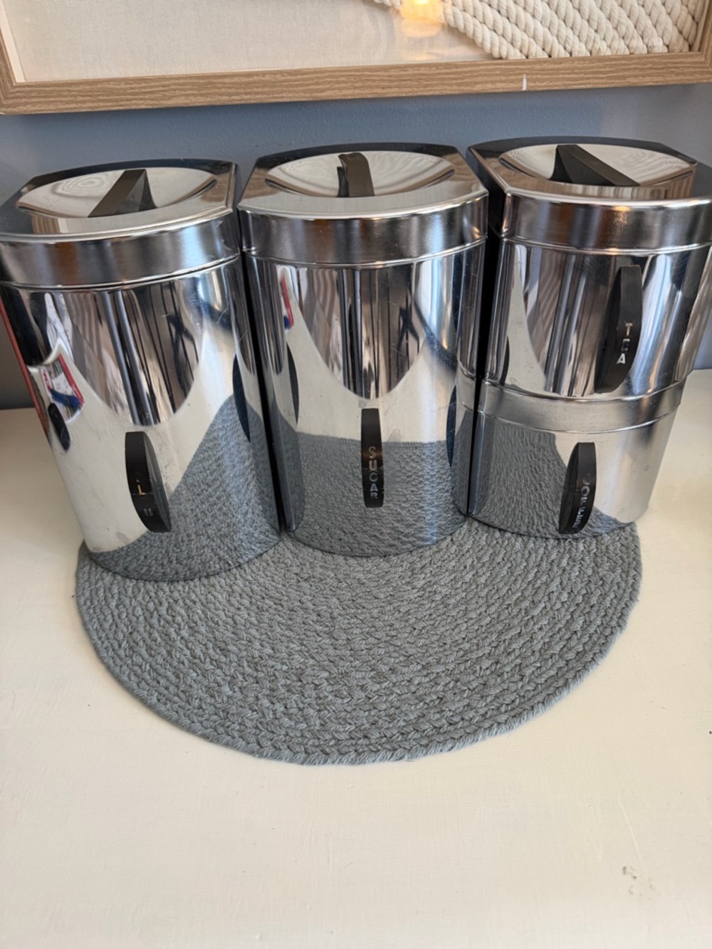 Vintage Kromex Stainless Steel Kitchen Canister Set - Silver